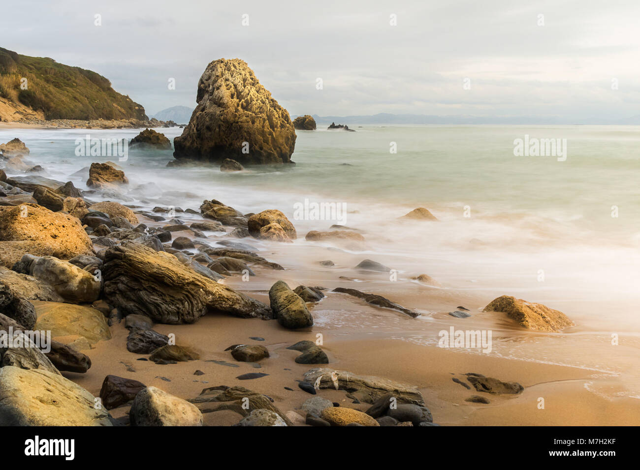 Costa di Bolonia tarifa spiaggia, Spagna Foto Stock