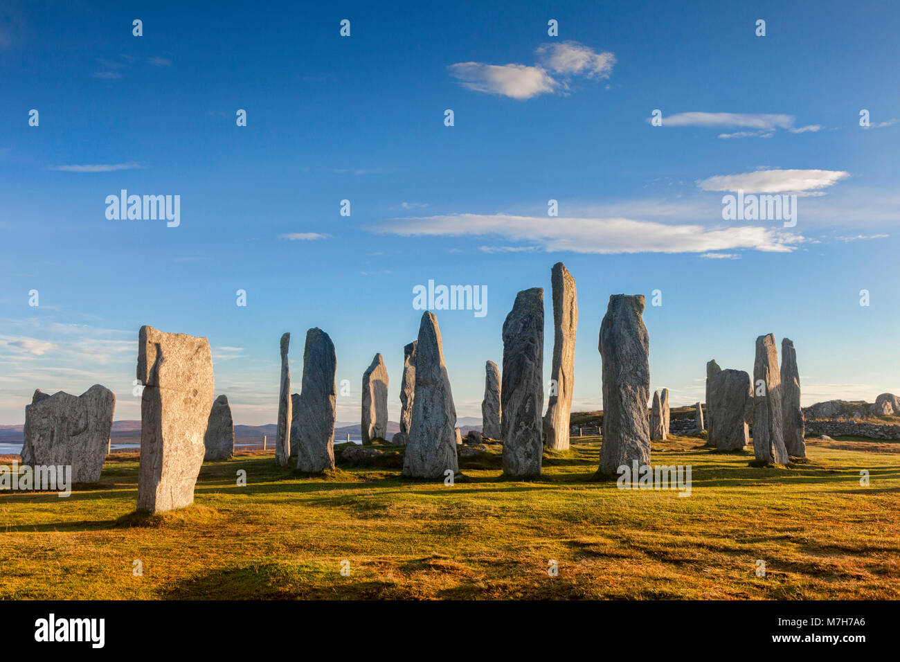 Cerchio di pietre di Callanish, isola di Lewis, Western Isles, Ebridi Esterne, Scotland, Regno Unito Foto Stock