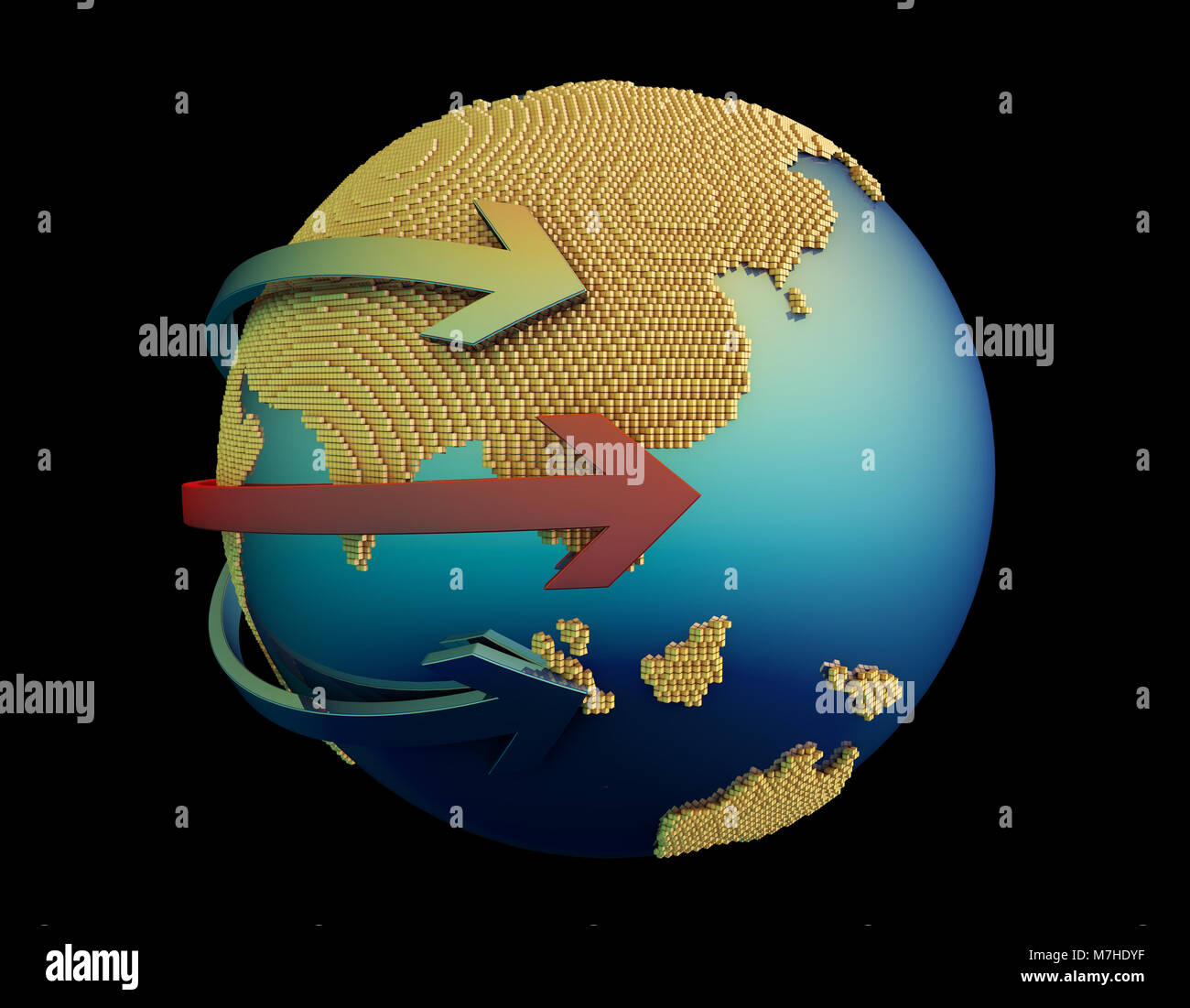 Terra di tecnologia e di frecce, Global piano strategico, il successo tecnologico, Business la riforma e lo sviluppo Foto Stock