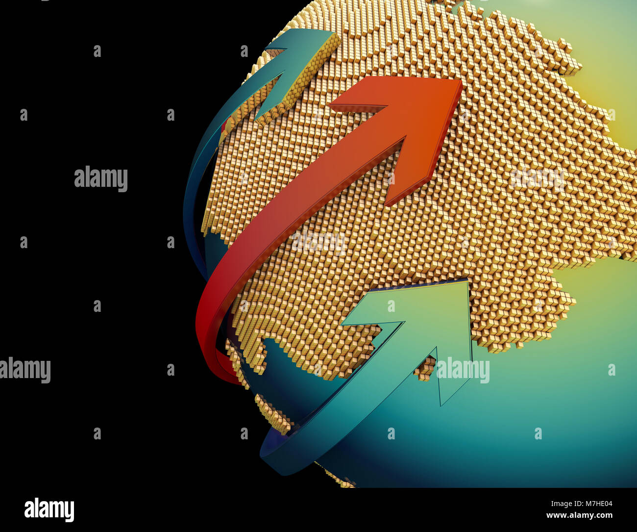 Terra di tecnologia e di frecce, Global piano strategico, il successo tecnologico, Business la riforma e lo sviluppo Foto Stock