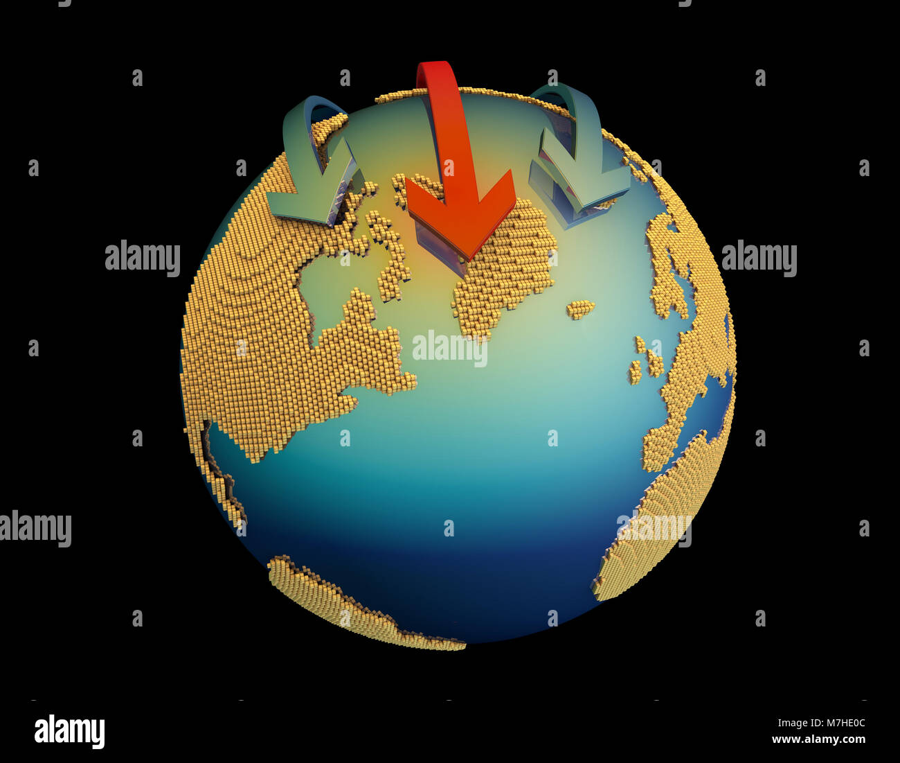 Terra di tecnologia e di frecce, Global piano strategico, il successo tecnologico, Business la riforma e lo sviluppo Foto Stock