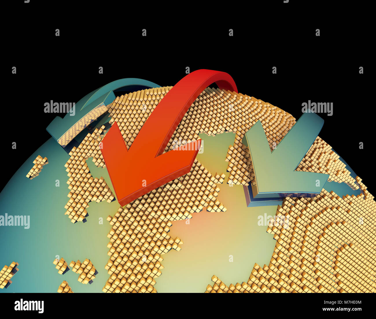 Terra di tecnologia e di frecce, Global piano strategico, il successo tecnologico, Business la riforma e lo sviluppo Foto Stock