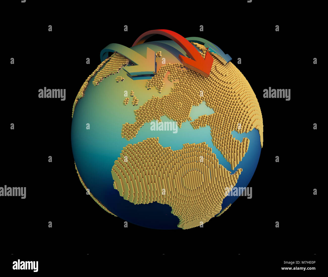 Terra di tecnologia e di frecce, Global piano strategico, il successo tecnologico, Business la riforma e lo sviluppo Foto Stock