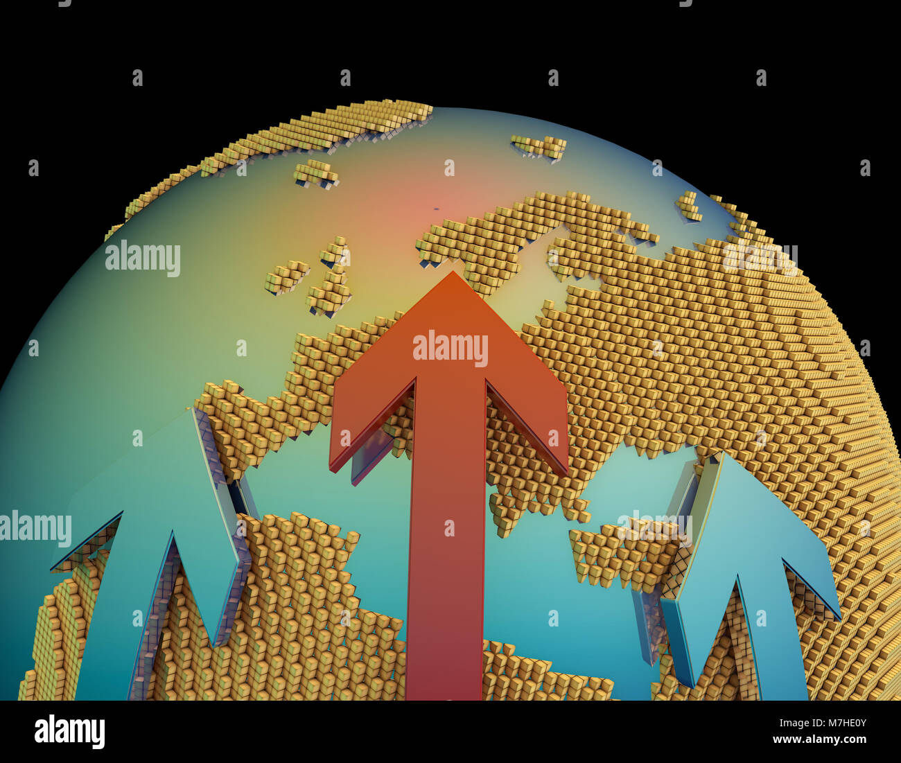 Terra di tecnologia e di frecce, Global piano strategico, il successo tecnologico, Business la riforma e lo sviluppo Foto Stock