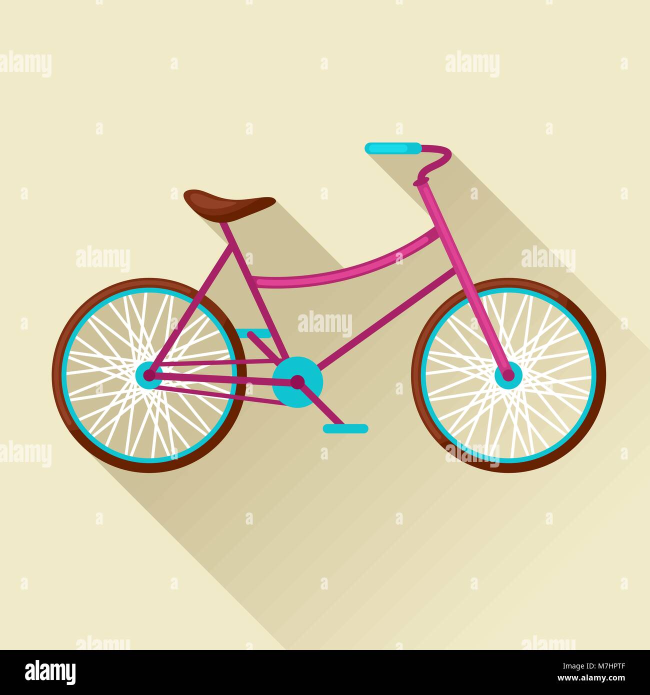 Icona di bicicletta in stile appartamento. Immagine per banner web, siti, disegni Illustrazione Vettoriale
