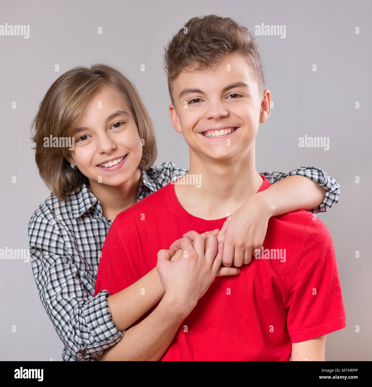 Ritratto di fratello e sorella Foto Stock
