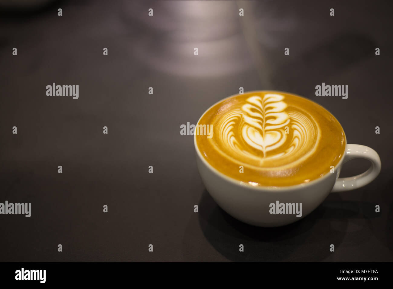 Tazza di caffè con belle Latte art Foto Stock