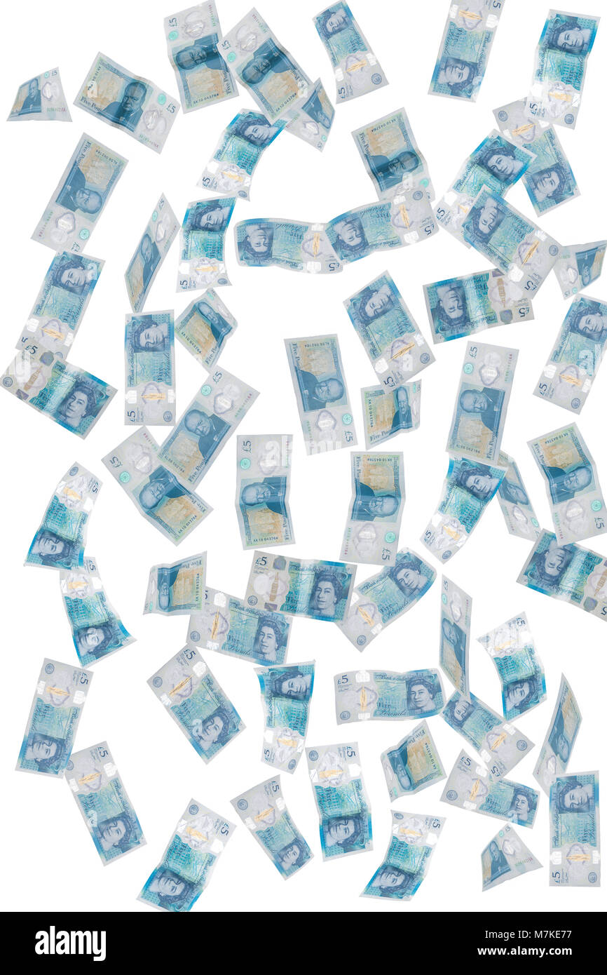 Concetto di immagine del british banconote / valuta la caduta Foto Stock