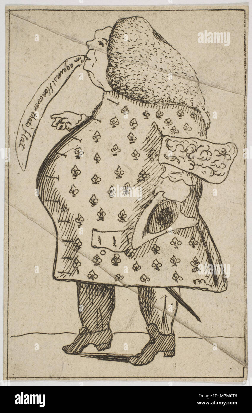 Una caricatura raffigurante un uomo che esprime opposizione alla planarità di Hannover, che funge da commento satirico sulla geografia della regione o sulla politica locale. Foto Stock