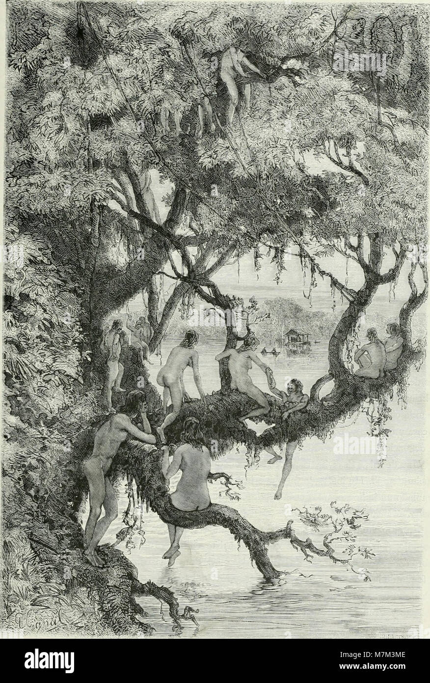 Una pubblicazione del 1884 América pintoresca che documenta viaggi nelle Americhe da parte di esploratori moderni, con resoconti descrittivi e illustrazioni di geografia, cultura e paesaggi naturali. Foto Stock