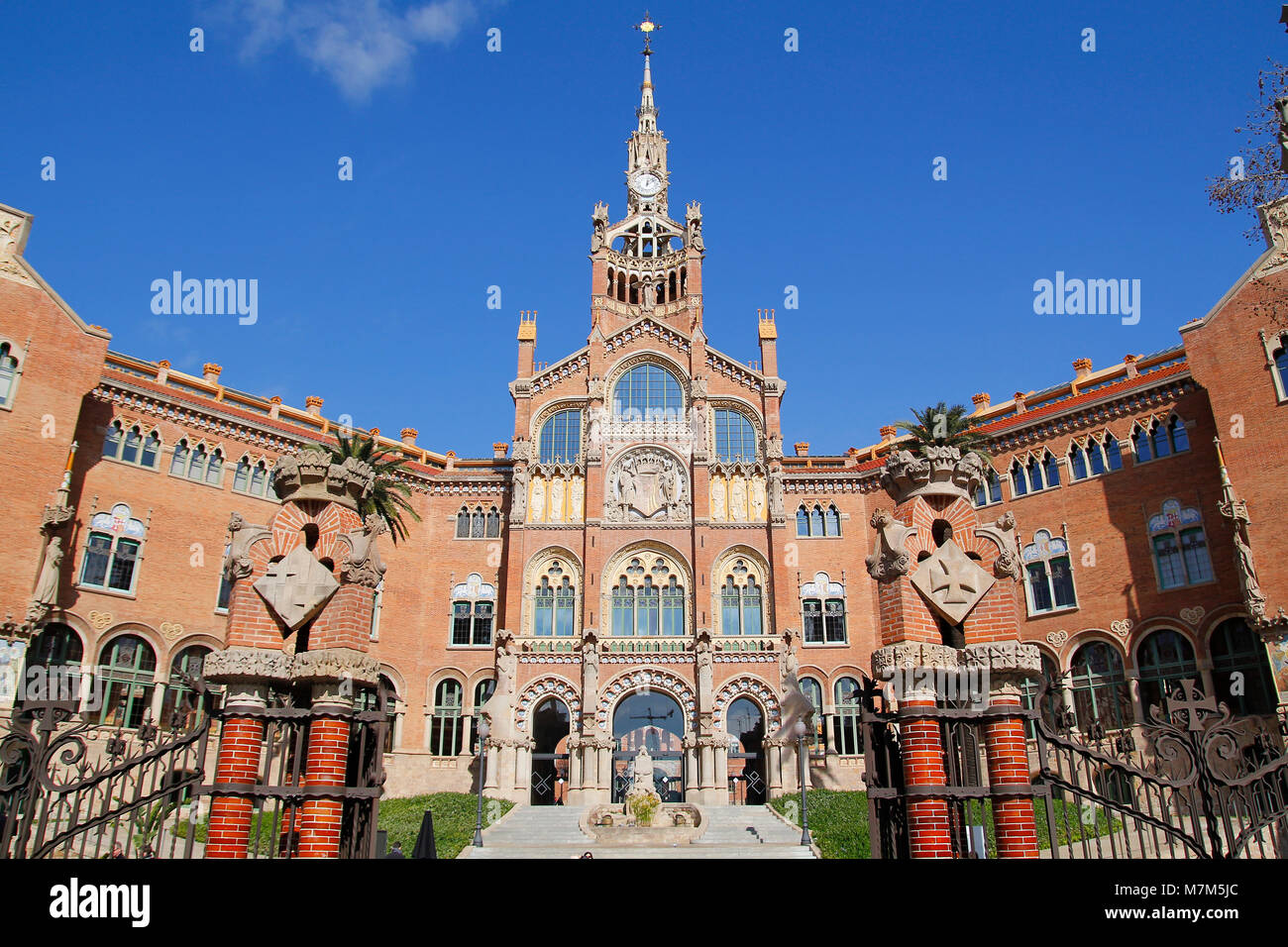 Hospital de la Santa Creu i Sant Pau, progettato dal catalano architetto modernista Lluís Domènech i Montaner, Foto Stock