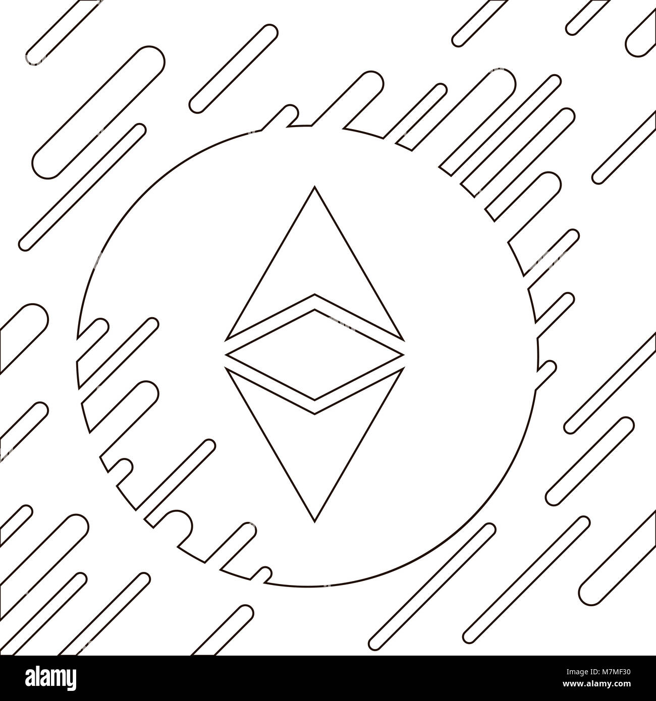 Ethereum illustrazione vettoriale. Piattaforma Blockchain icona. Ethereum tecnologia smart. Stile futuristico immagine. Foto Stock