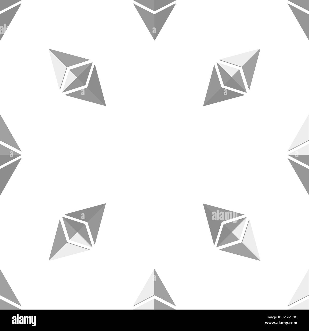 Vettore di Seamless pattern. Simbolo Ethereum sfondo. Foto Stock