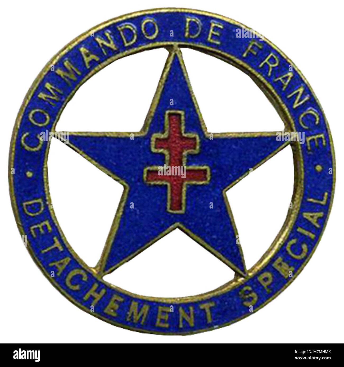 Un riferimento a un distaccamento speciale francese, indicante probabilmente un'unità militare o di commando all'interno delle forze armate francesi, associata ad operazioni o missioni specializzate. Foto Stock