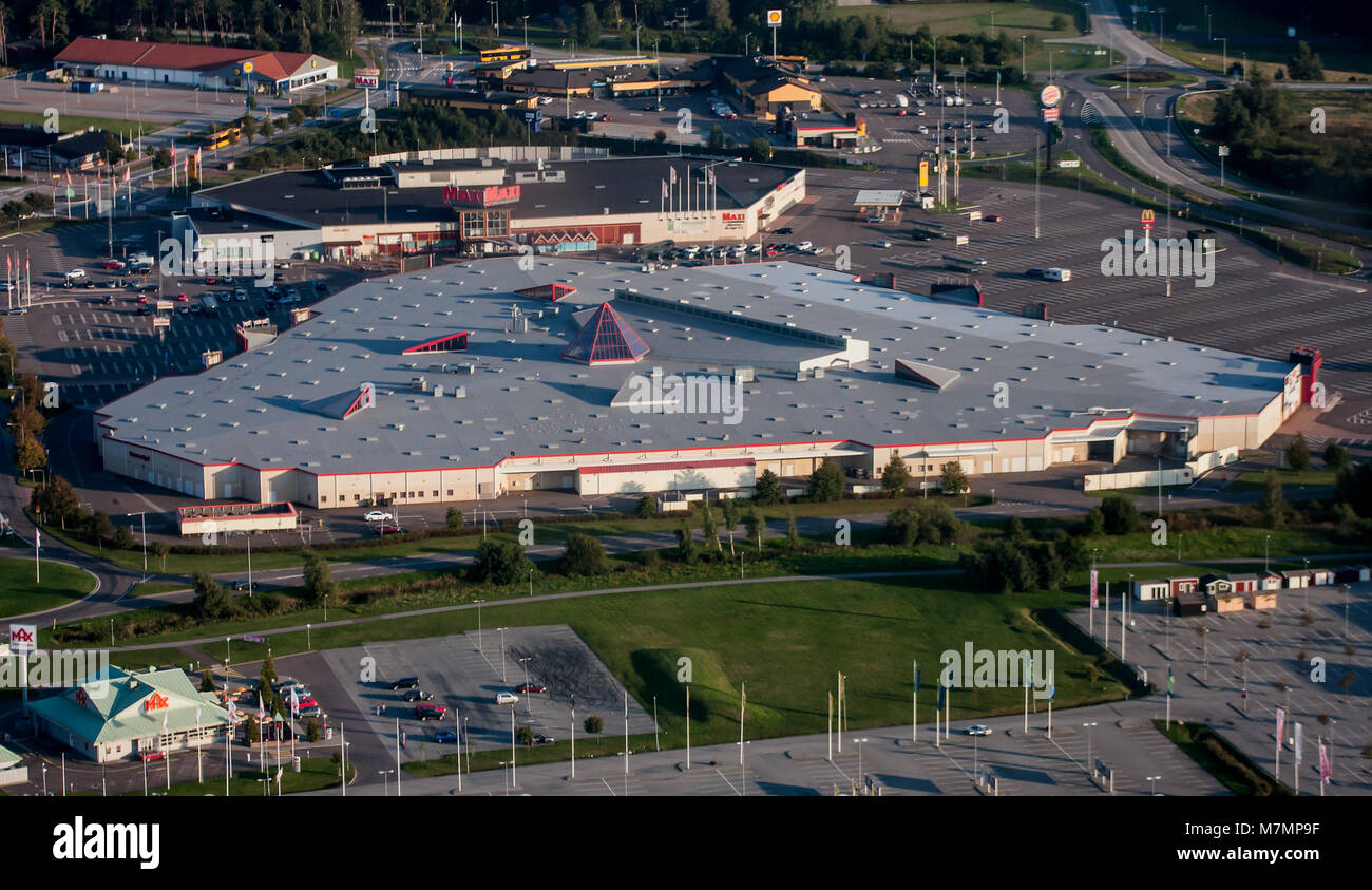 Fotografia aerea del Center Syd, scattata il 6 settembre 2014, che mostra zone commerciali e residenziali, reti stradali e infrastrutture circostanti, evidenziando lo sviluppo urbano e la pianificazione territoriale. Foto Stock