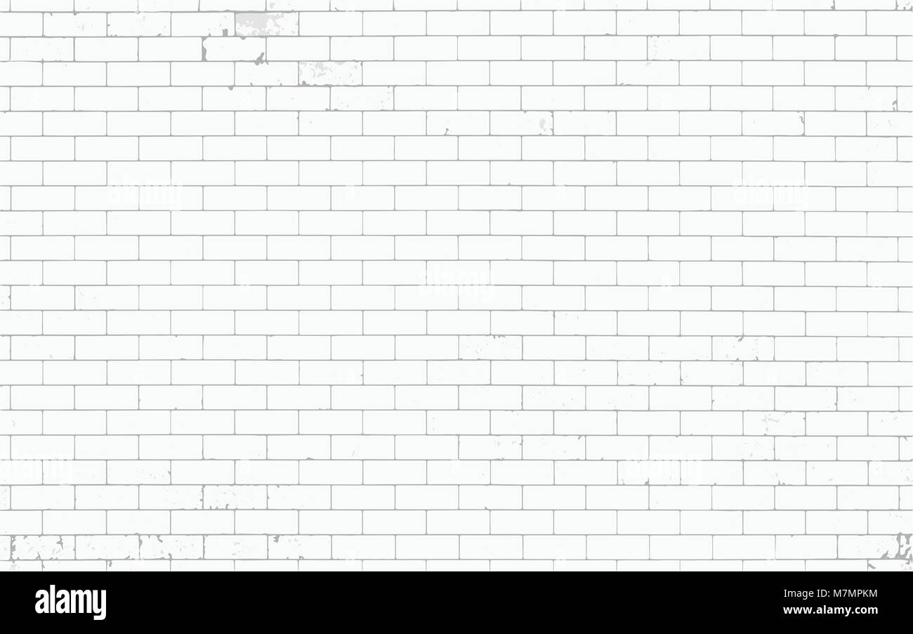 Bianco parete di mattoni texture con macchie del testo o dello sfondo. Illustrazione Vettoriale Illustrazione Vettoriale