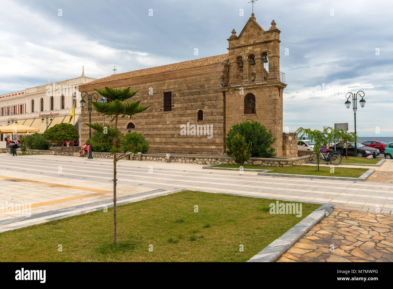 L antica chiesa di San Nicola del molo si trova sulla piazza Solomos sul Mar Ionio isola di Zante. La Grecia Foto Stock