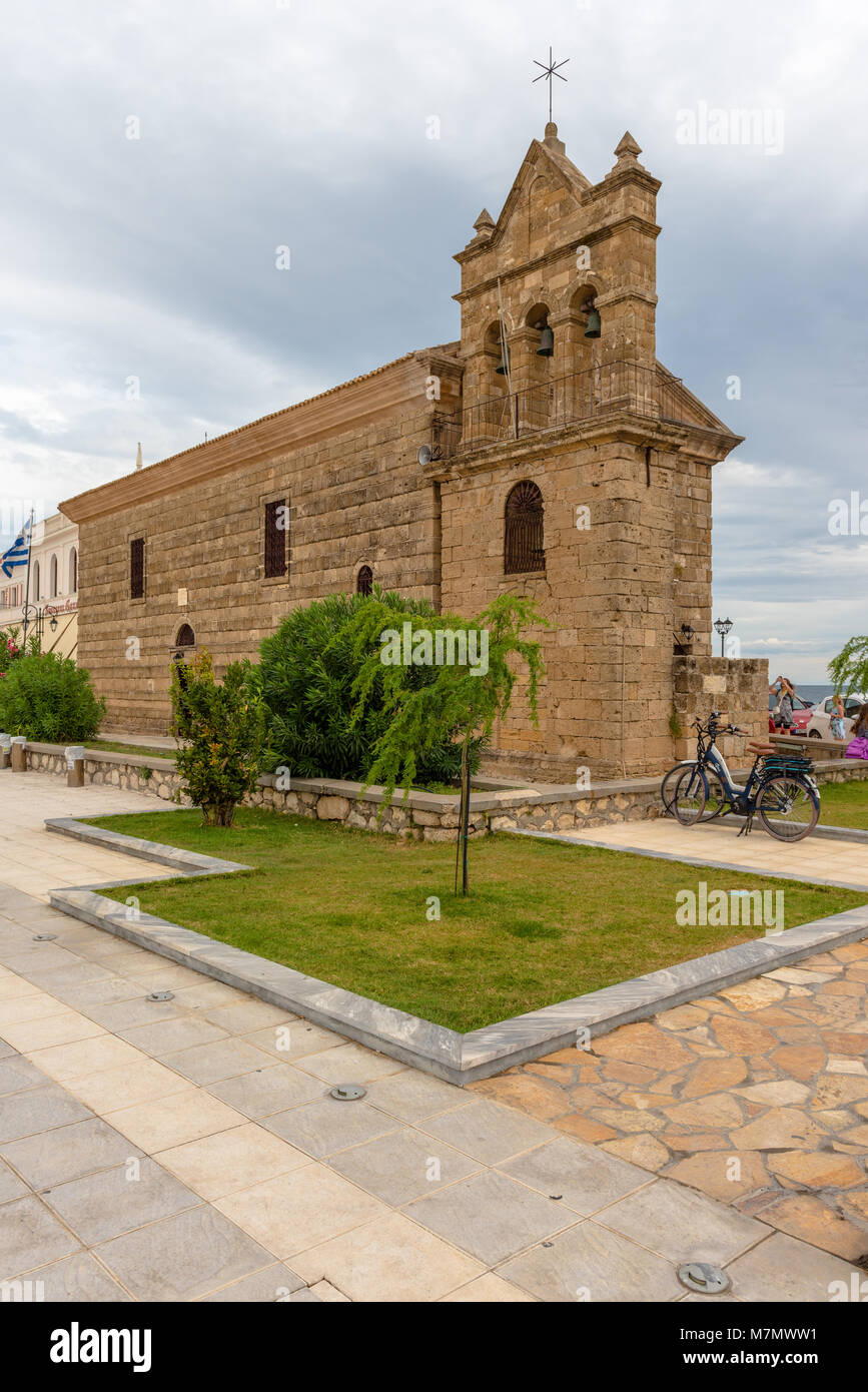 L antica chiesa di San Nicola del molo si trova sulla piazza Solomos sul Mar Ionio isola di Zante. La Grecia Foto Stock