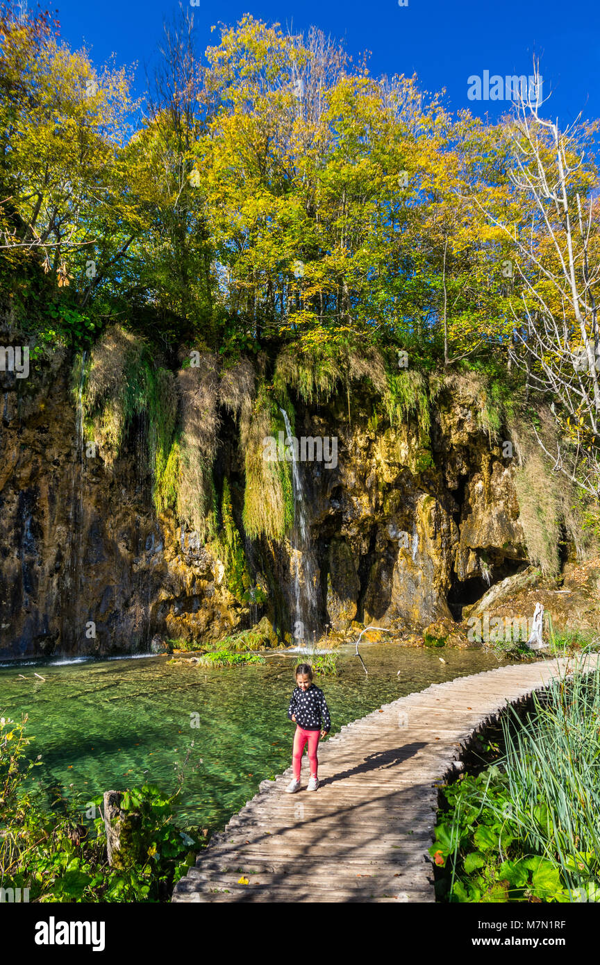 Il parco nazionale dei Laghi di Plitvice in autunno Foto Stock