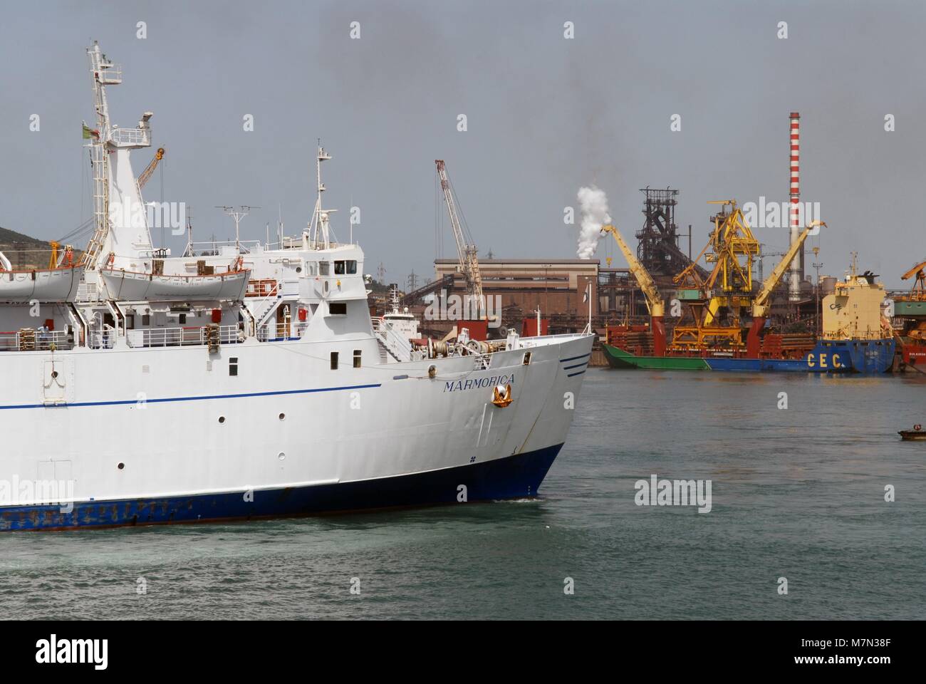 Toscana (Italia), Piombino impianto siderurgico Foto Stock
