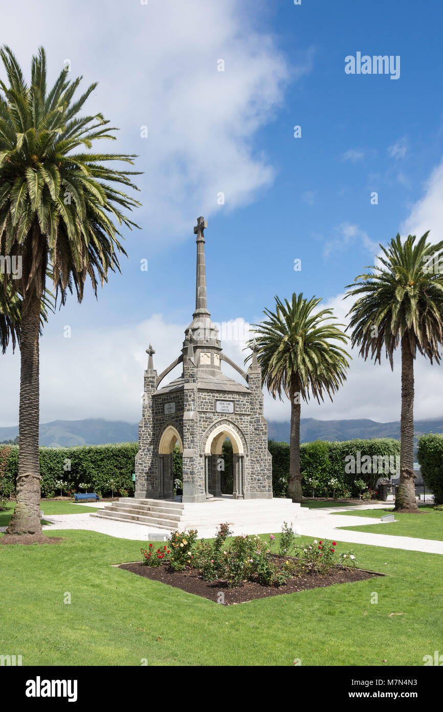 War Memorial Park, Rue Lavaud, Akaroa, penisola di Banks, regione di Canterbury, isola del Sud, nuova Zelanda Foto Stock