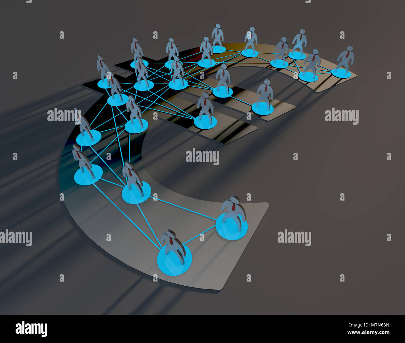 I simboli di valuta e le connessioni di condivisione della ricchezza, Information Technology Finance Foto Stock