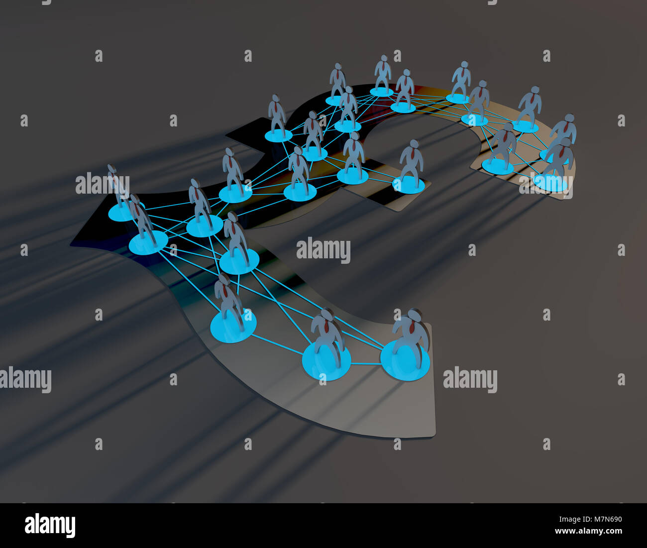 I simboli di valuta e le connessioni di condivisione della ricchezza, Information Technology Finance Foto Stock