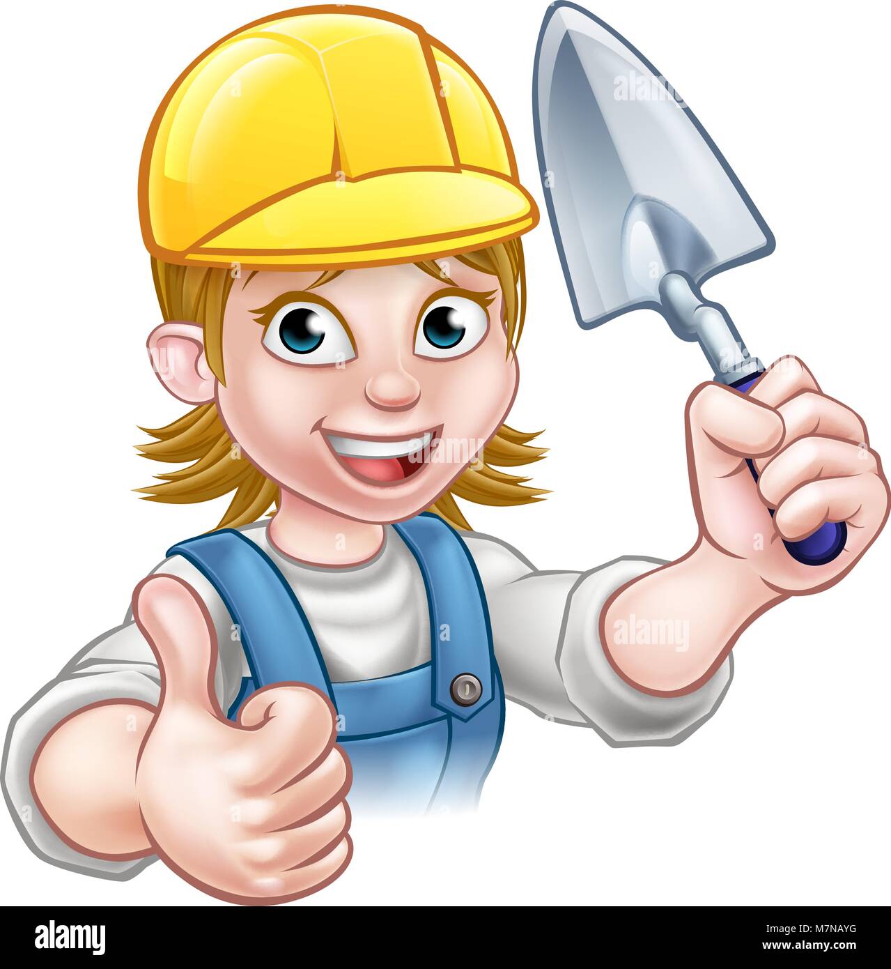 Femmina muratore Builder lavoratore con cazzuola attrezzo Immagine e  Vettoriale - Alamy