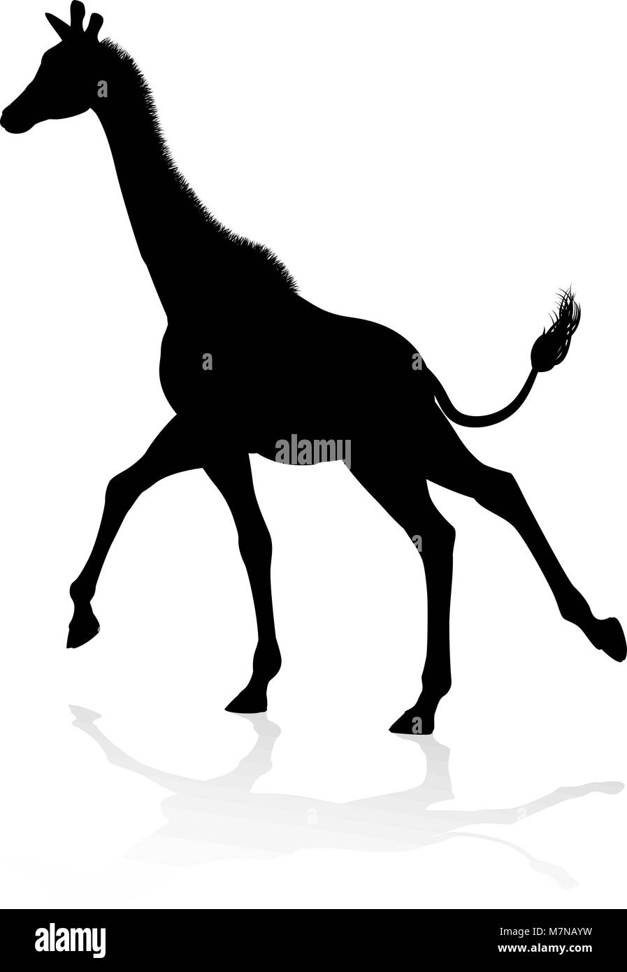 Giraffa Silhouette di animali Illustrazione Vettoriale