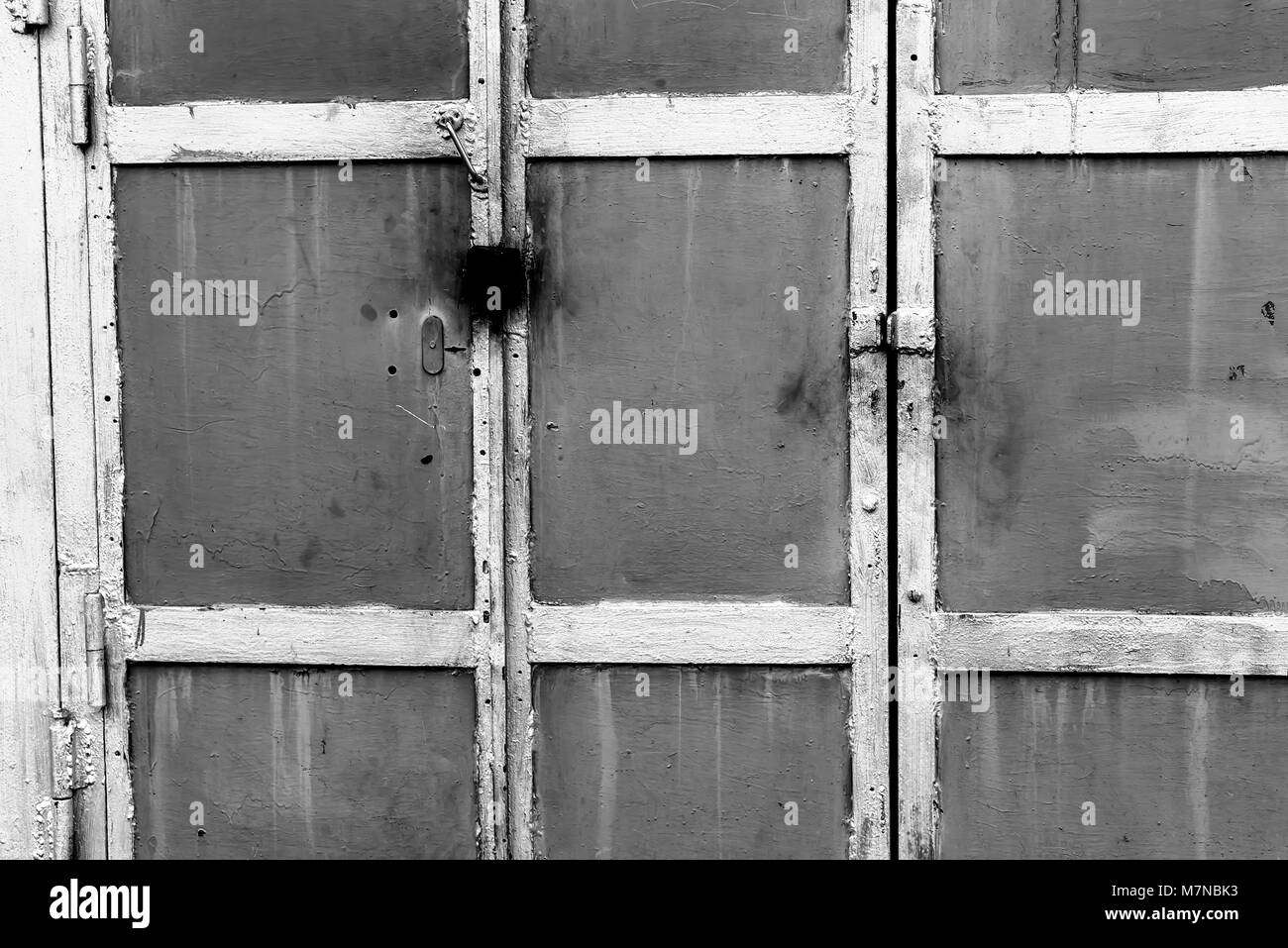 La texture delle porte di metallo Foto Stock