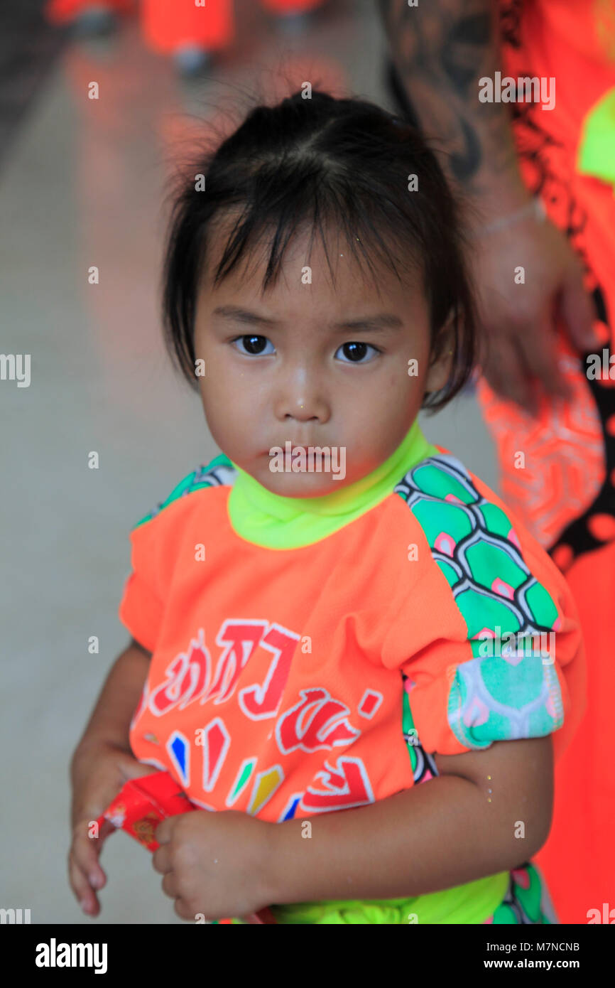 Thailandia, Bangkok, nuovo anno cinese, bambina, ritratto, Foto Stock