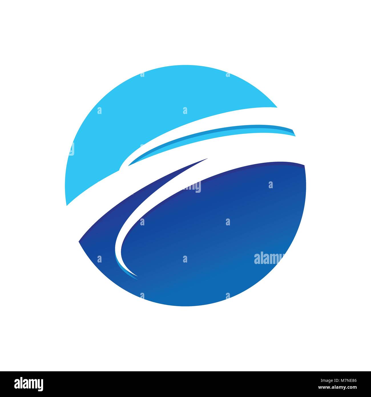 Circolare Onda Blu simbolo Vector Graphic Logo Design Illustrazione Vettoriale