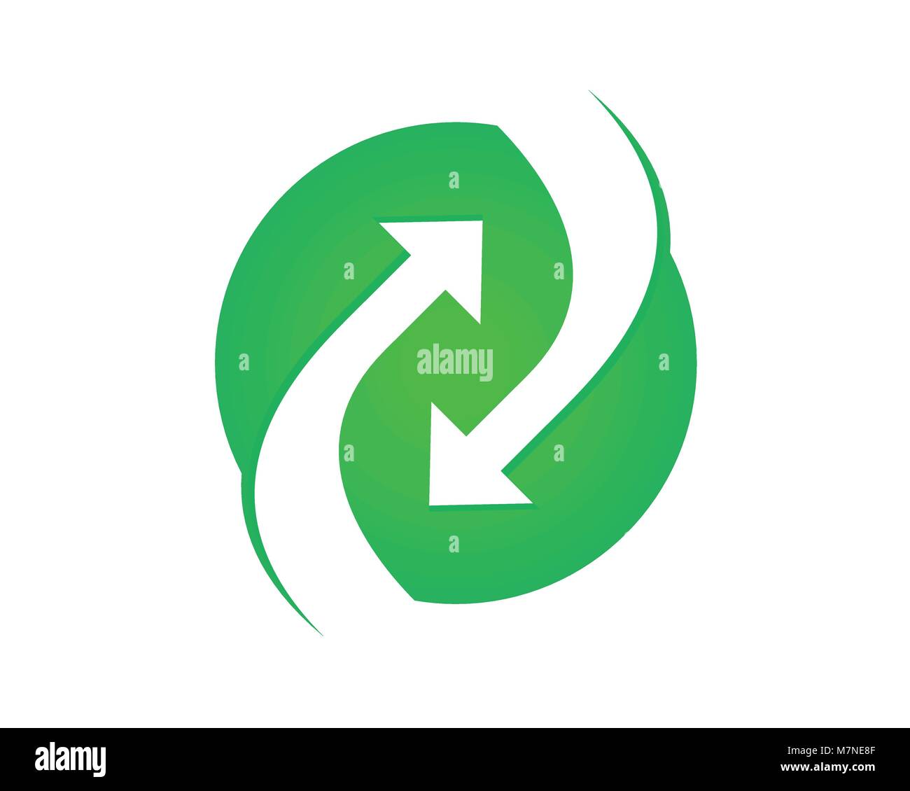 Verde circolare il flusso circolare freccia simbolo Vector Graphic Logo Design Illustrazione Vettoriale