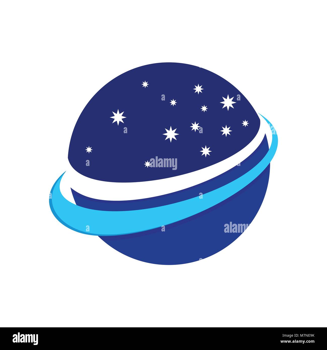 Lo spazio circolare stelle volo simbolo Vector Graphic Logo Design Illustrazione Vettoriale