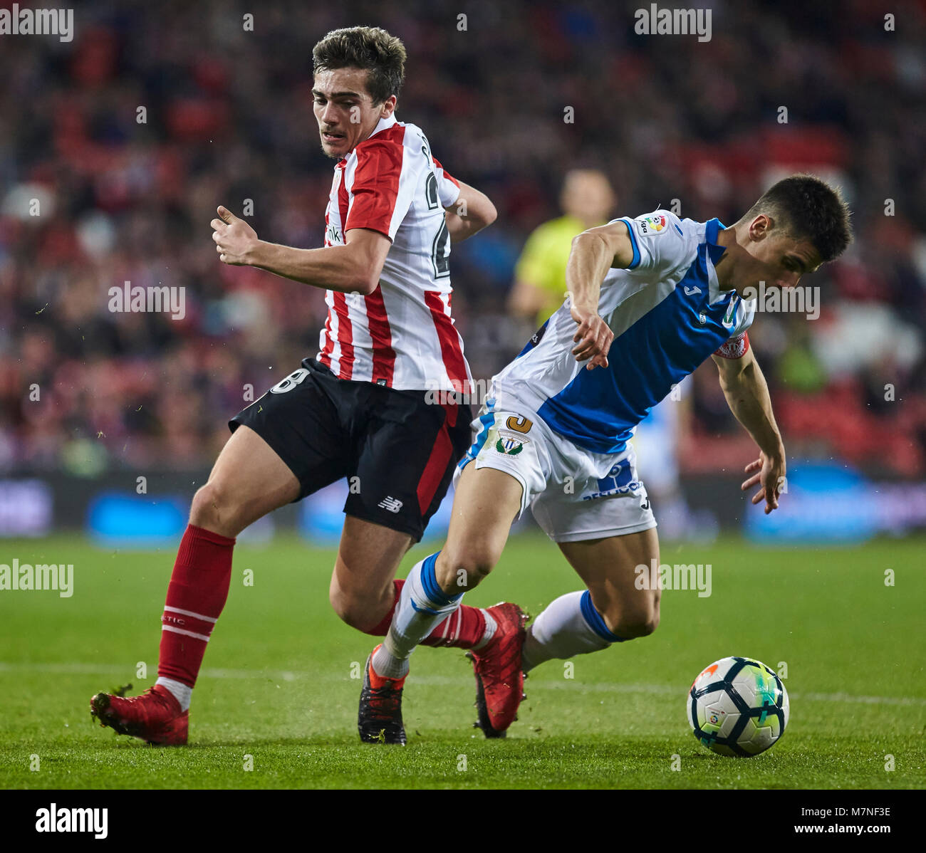 (28) Inigo Cordoba, (20) Joseba Zaldua durante lo spagnolo La Liga partita di calcio tra Athletic Club Bilbao e c.d. Leganes a stadio di San Mames, a Bilbao, Spagna settentrionale, Domenica, Marzo, 11, 2018. Credito: Gtres Información más Comuniación on line, S.L./Alamy Live News Foto Stock (28) Inigo Cordoba, (20) Joseba Zaldua durante lo spagnolo La Liga partita di calcio tra Athletic Club Bilbao e c.d. Leganes a stadio di San Mames, a Bilbao, Spagna settentrionale, Domenica, Marzo, 11, 2018. Credito: Gtres Información más Comuniación on line, S.L./Alamy Live News Foto Stock