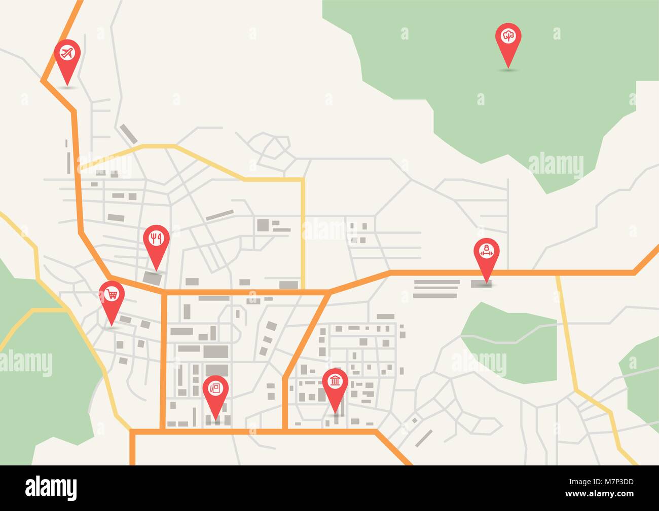 Mappa della città di vettore Illustrazione Vettoriale