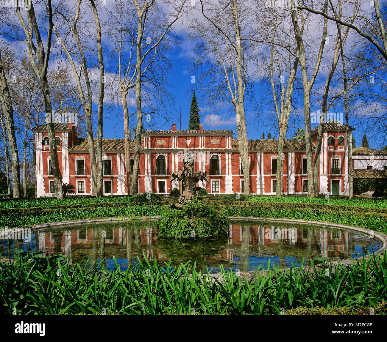 Palazzo e Giardini di Moratalla (anno 1918), Giardini progettata dall'ingegnere francese J.C.N. Forestier e dichiarato giardino artistico nel 1983, Hornachue Foto Stock