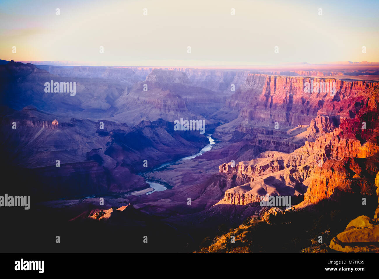 Panorama su Grand Canyon Parco Nazione in Arizona, Stati Uniti d'America Foto Stock