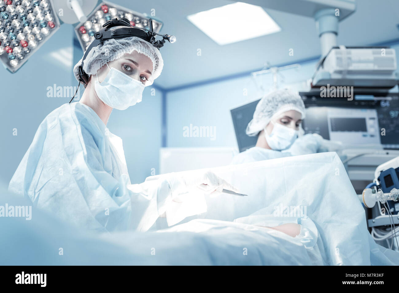 Certi picchi di prospettiva guardando dritto e operativo. Foto Stock