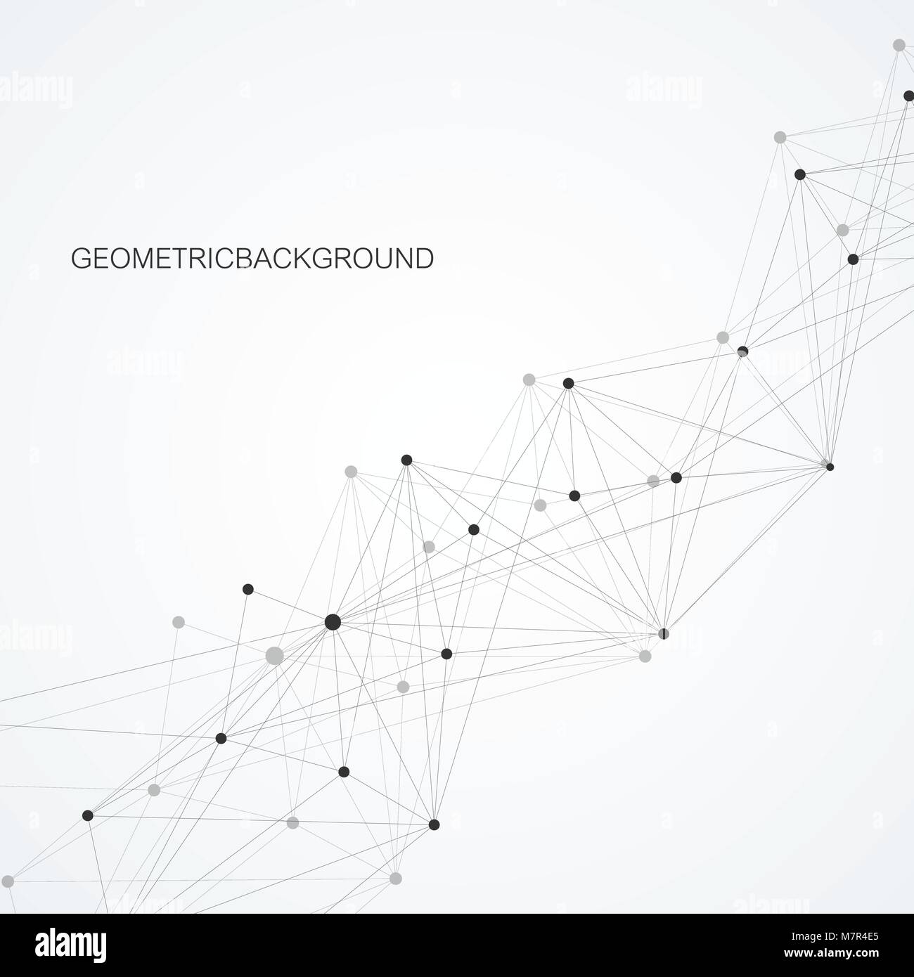 Astratta geometrica con vettore di linea collegato e punti. Rete globale di sfondo di collegamento. Senso tecnologico illustrazione astratta. Illustrazione Vettoriale