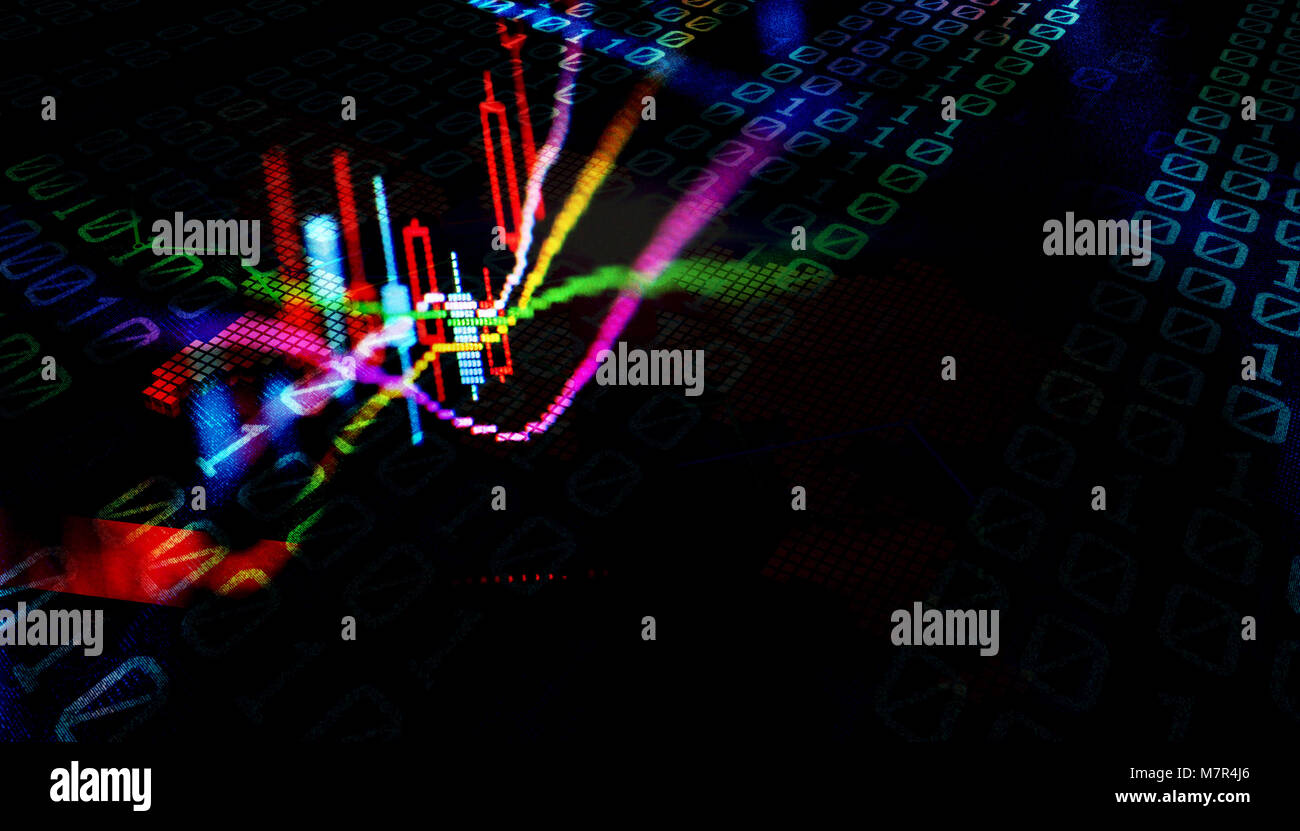 Il mercato azionario K grafico, statistiche economiche grafico Foto Stock