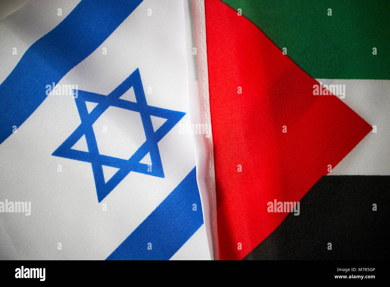 Stella israeliana di David e il palestinese israele palestina bandiere Foto Stock