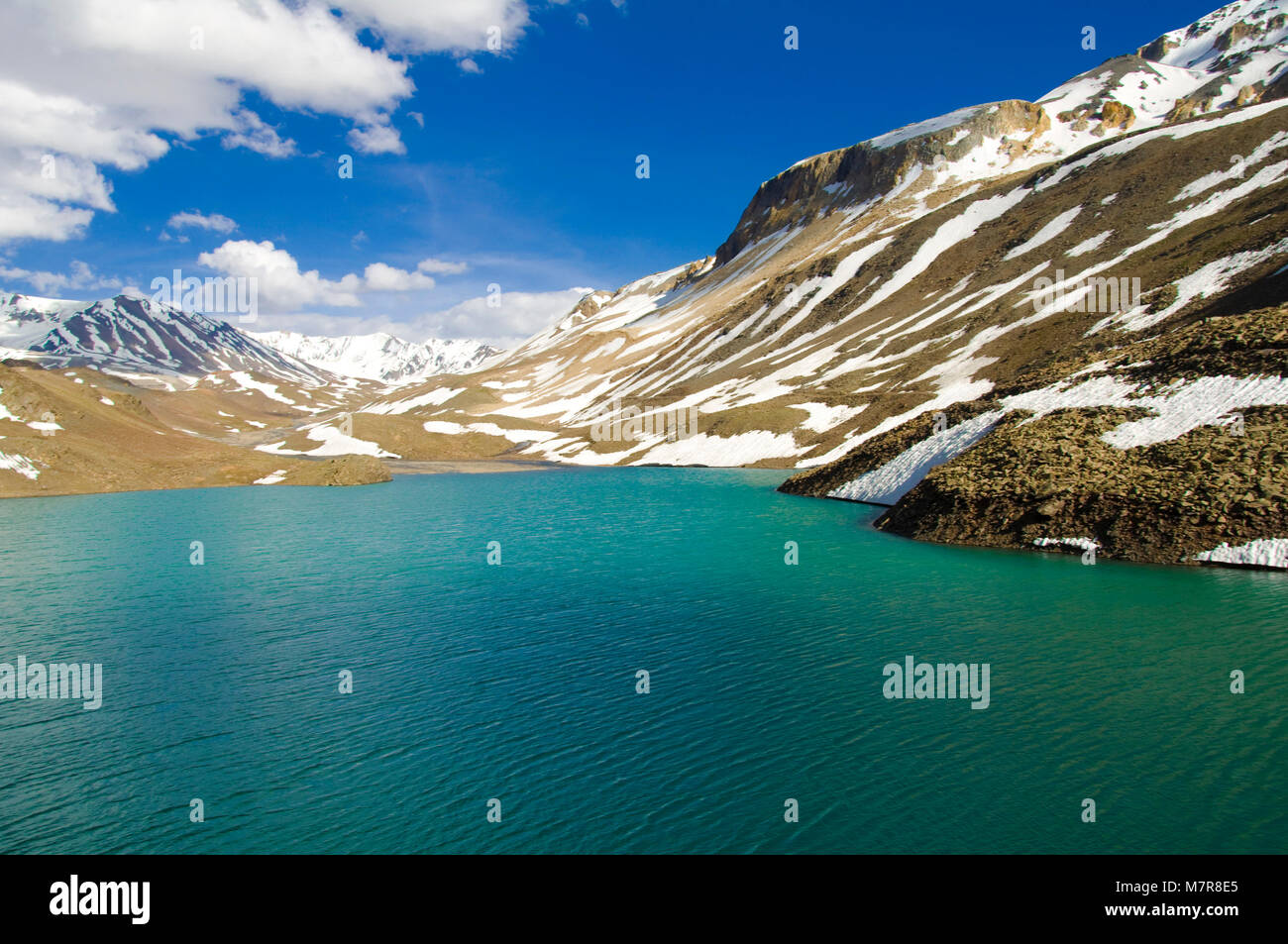 Suraj Lago Tai, turchese Lago glaciale, Jammu e Kashmir e Ladakh Himalaya, India Foto Stock