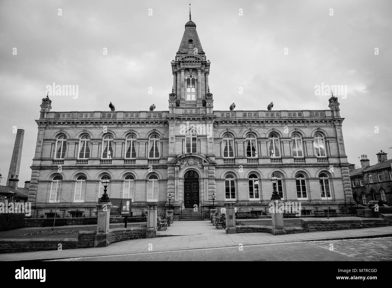 Victoria Hall a Saltaire model village, Bradford, West Yorkshire, Inghilterra Foto Stock