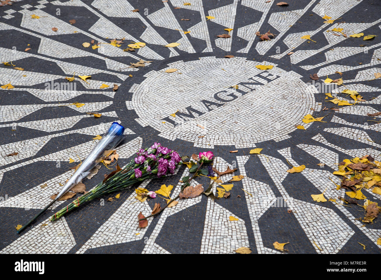 John Lennon Memorial NYC Foto Stock