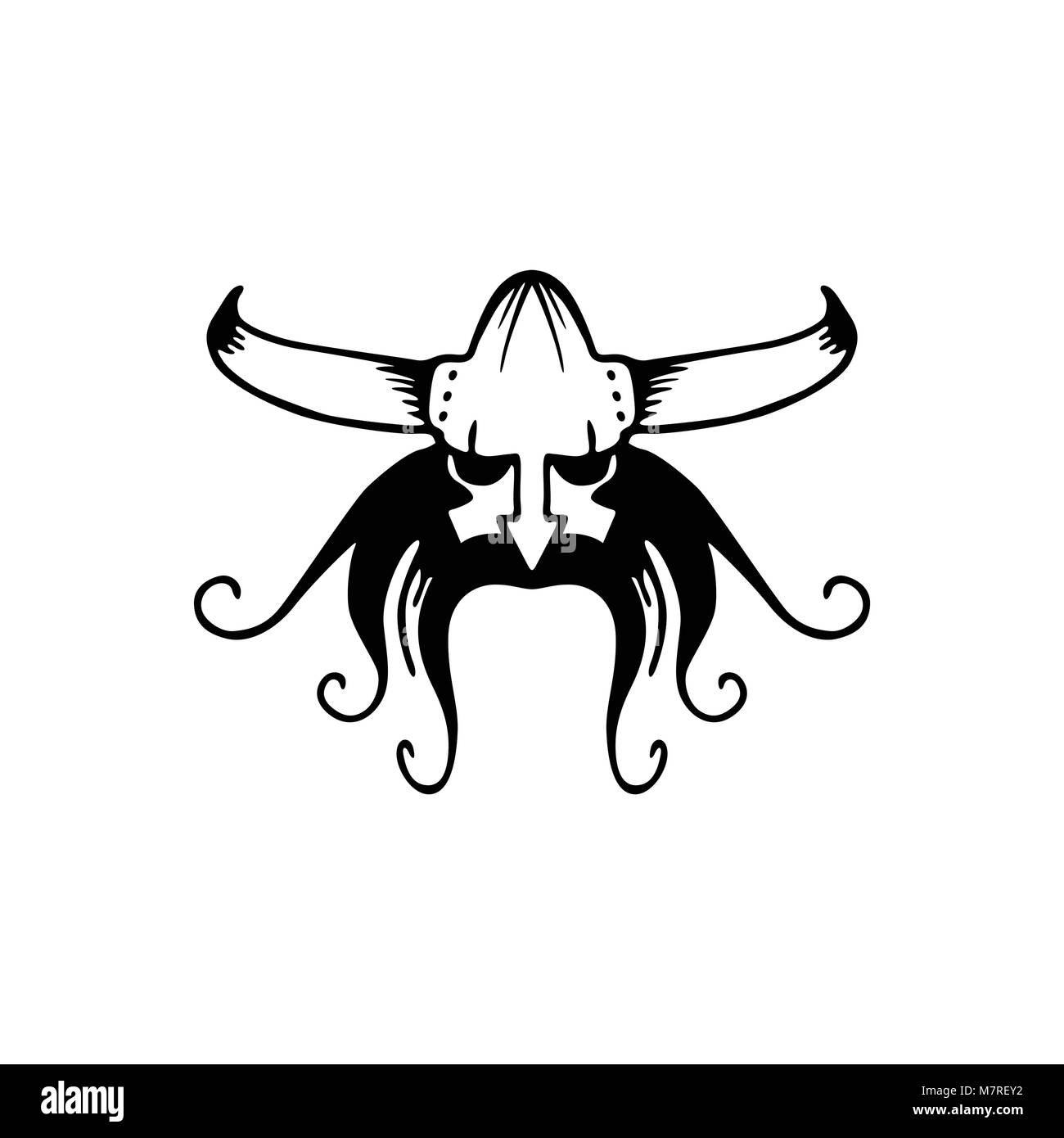 Vector antica testa viking logo. Testa di uomo logotipo Illustrazione Vettoriale