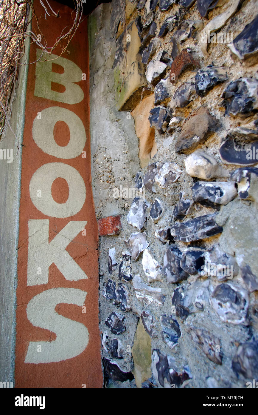 Vintage firmare per il bookshop, Lewes, East Sussex Foto Stock