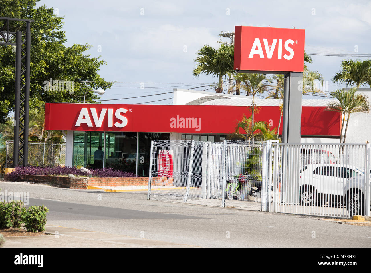 Noleggio auto Avis in aeroporto, Santo Domingo, Repubblica Domnican Foto Stock