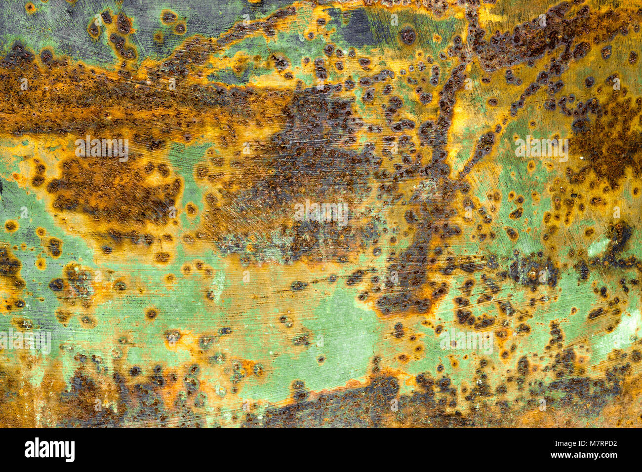 Ruggine e corrosione della superficie metallica. Grungy texture e background. Foto Stock