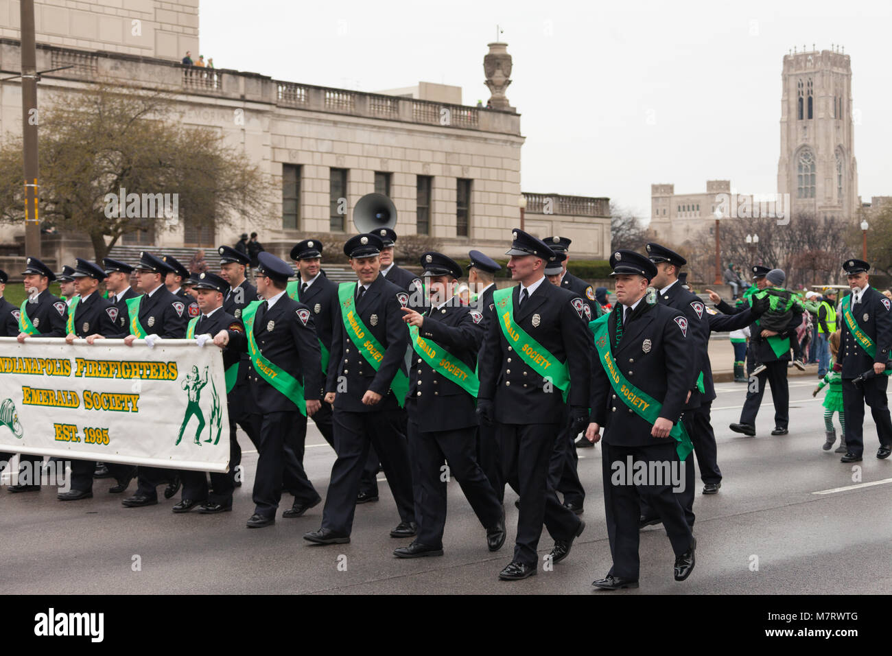 Indianapolis, Indiana, Stati Uniti d'America - 17 marzo 2017, la festa di San Patrizio Parade è un bene culturale e di celebrazione religiosa dall' Irlanda in onore di San Patr Foto Stock